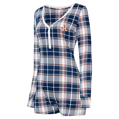 Women's Concepts Sport Navy Houston Astros Ashford Plaid V-Neck Knit Romper