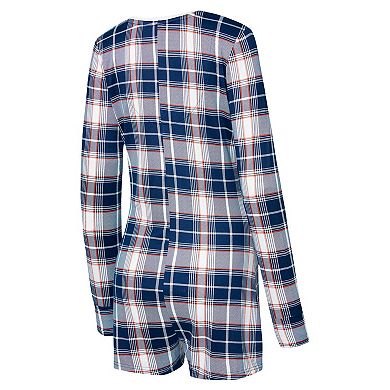 Women's Concepts Sport Navy Houston Astros Ashford Plaid V-Neck Knit Romper