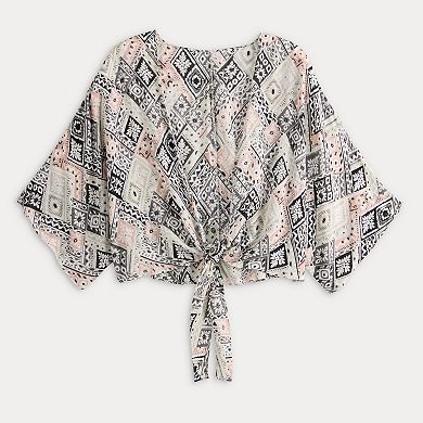 Women's Sonoma Goods For Life® Ikat Patchwork Tie Front Blouse