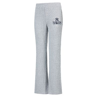 Women's Concepts Sport Gray New York Yankees Juniper Rib Knit Flare Sleep Pants