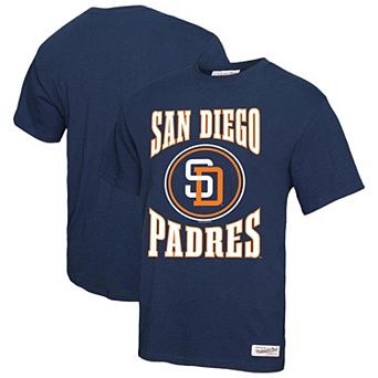 Men's Mitchell & Ness Navy San Diego Padres Arched Logo Slub T-Shirt