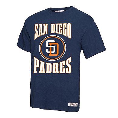 Men's Mitchell & Ness Navy San Diego Padres Arched Logo Slub T-Shirt