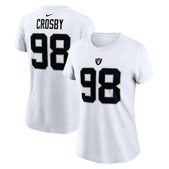 Women's Nike Maxx Crosby White Las Vegas Raiders Player Name & Number T-Shirt