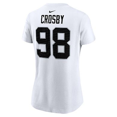 Women's Nike Maxx Crosby White Las Vegas Raiders Player Name & Number T-Shirt