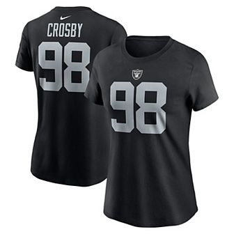 Women's Nike Maxx Crosby Black Las Vegas Raiders Player Name & Number T-Shirt