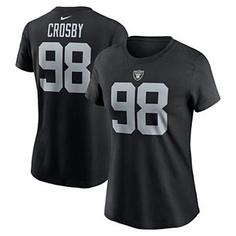 Women's Nike Maxx Crosby Black Las Vegas Raiders Player Name & Number T-Shirt
