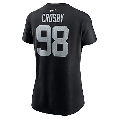 Women's Nike Maxx Crosby Black Las Vegas Raiders Player Name & Number T-Shirt