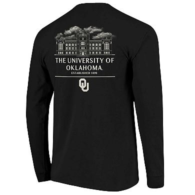 Men's Black Oklahoma Sooners Comfort Colors Campus Nights Long Sleeve T-Shirt