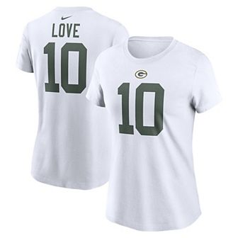 Women's Nike Jordan Love White Green Bay Packers Player Name & Number T-Shirt