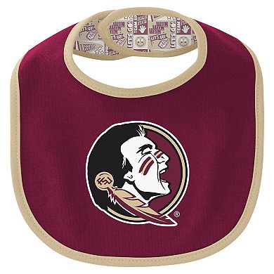 "Newborn & Infant Florida State Seminoles Dynamic Duo Bodysuit, Bib & Cuffed Knit Hat Set"