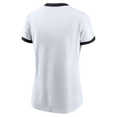 Women's Nike White Arizona Cardinals Rewind Ringer Tri-Blend T-Shirt