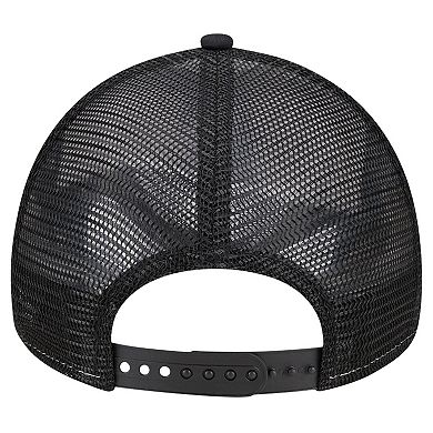 Men's New Era White/Black Houston Astros Checkered Flag A-Frame Trucker 9FORTY Adjustable Hat