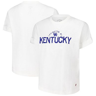 Women's League Collegiate Wear White Kentucky Wildcats Slub Rolled Cuff T-Shirt