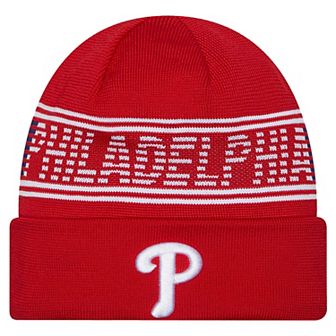 Men's New Era Red Philadelphia Phillies Authentic Collection Cuffed Knit Hat
