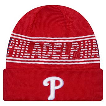 Men's New Era Red Philadelphia Phillies Authentic Collection Cuffed Knit Hat