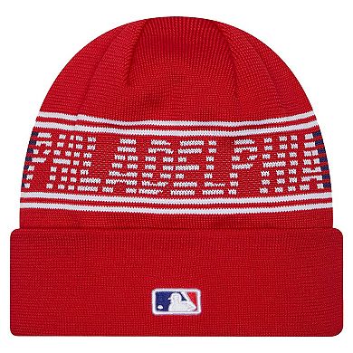 Men's New Era Red Philadelphia Phillies Authentic Collection Cuffed Knit Hat