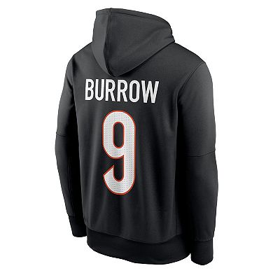 Men's Nike Joe Burrow Black Cincinnati Bengals Player Name & Number Performance Pullover Hoodie