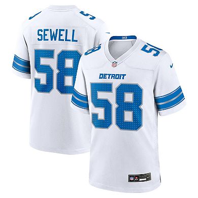Men's Nike Penei Sewell White Detroit Lions Game Jersey