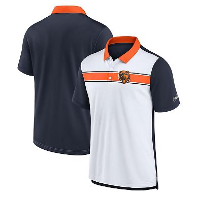 Men's Nike White/Navy Chicago Bears Rewind Pique Polo