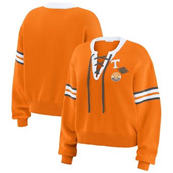 Women's WEAR by Erin Andrews Tennessee Orange Tennessee Volunteers Lace-Up Pullover Sweater