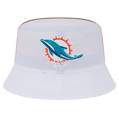 Men's New Era White Miami Dolphins Helmet Bucket Hat