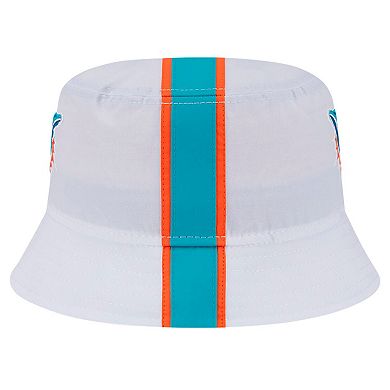 Men's New Era White Miami Dolphins Helmet Bucket Hat