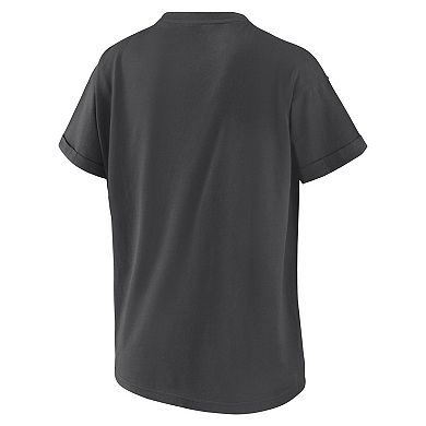 Women's WEAR by Erin Andrews Charcoal San Diego Padres Domestic Box Color Boyfriend T-Shirt