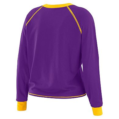 Women's WEAR by Erin Andrews Purple Minnesota Vikings Tie-Front Long Sleeve T-Shirt
