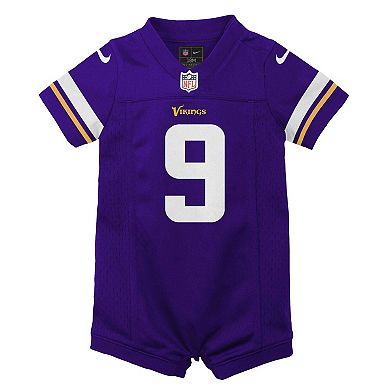 Newborn & Infant Nike J.J. McCarthy Purple Minnesota Vikings Romper Game Jersey