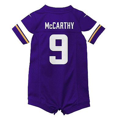 Newborn & Infant Nike J.J. McCarthy Purple Minnesota Vikings Romper Game Jersey