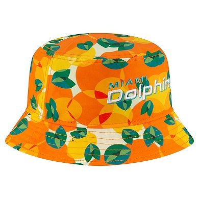 Men's New Era Orange Miami Dolphins Citrus Bucket Hat