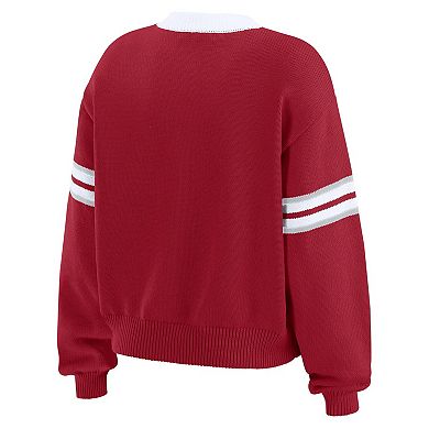 Women's WEAR by Erin Andrews Crimson Alabama Crimson Tide Lace-Up Pullover Sweater