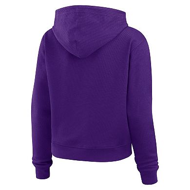 Women's WEAR by Erin Andrews Purple Minnesota Vikings Waffle-Knit Pullover Hoodie
