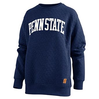 Women's Pressbox Navy Penn State Nittany Lions Moose Quilted Pullover Sweatshirt