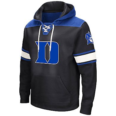 Men's Colosseum Black Duke Blue Devils Lace-Up 2.0 Pullover Hoodie