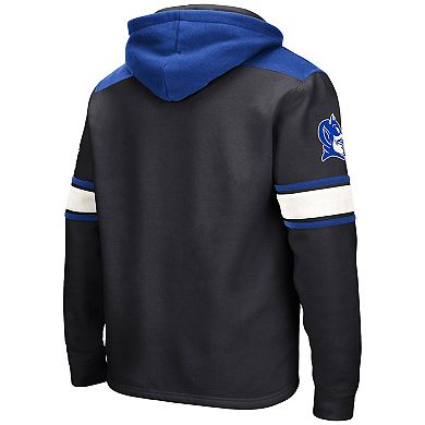 Men's Colosseum Black Duke Blue Devils Lace-Up 2.0 Pullover Hoodie