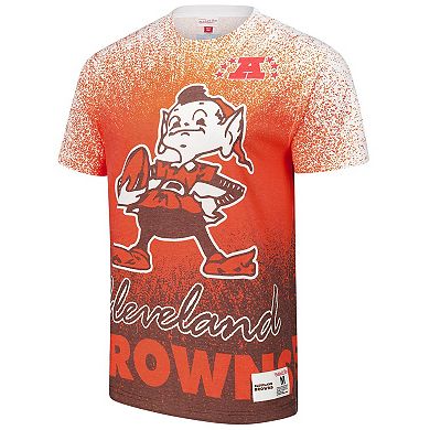 Men's Mitchell & Ness White Cleveland Browns Team Burst Vintage Logo T-Shirt