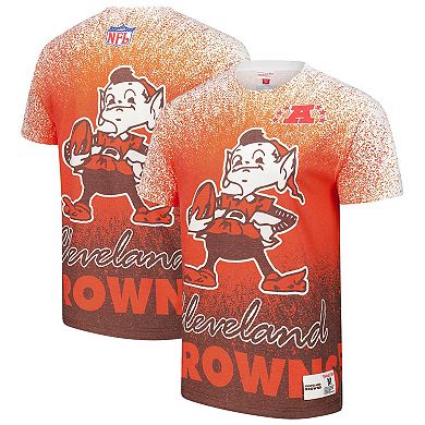 Men's Mitchell & Ness White Cleveland Browns Team Burst Vintage Logo T-Shirt