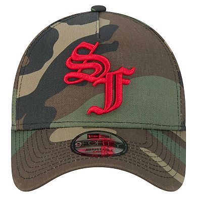 Men's New Era Camo San Francisco 49ers Mystic Camo A-Frame 9FORTY Adjustable Hat