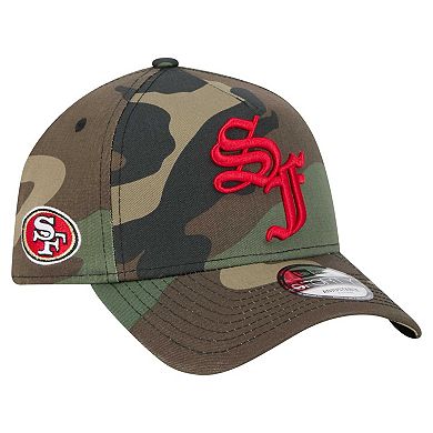 Men's New Era Camo San Francisco 49ers Mystic Camo A-Frame 9FORTY Adjustable Hat