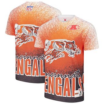 Men's Mitchell & Ness White Cincinnati Bengals Team Burst Vintage Logo T-Shirt