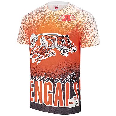 Men's Mitchell & Ness White Cincinnati Bengals Team Burst Vintage Logo T-Shirt