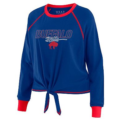 Women's WEAR by Erin Andrews Royal Buffalo Bills Tie-Front Long Sleeve T-Shirt