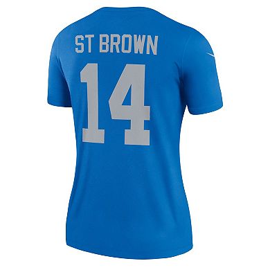 Women's Nike Amon-Ra St. Brown Blue Detroit Lions Alternate Legend Player Performance Top