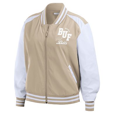 Women's WEAR by Erin Andrews Tan Buffalo Bills Tonal Full-Zip Bomber Jacket
