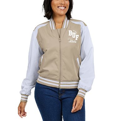 Women's WEAR by Erin Andrews Tan Buffalo Bills Tonal Full-Zip Bomber Jacket