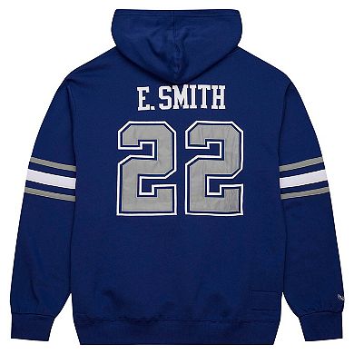 Men's Mitchell & Ness Emmitt Smith Navy Dallas Cowboys Retired Player Name & Number Pullover Hoodie