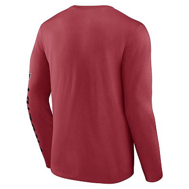 Men's Fanatics Cardinal Arizona Cardinals Helmet Platform Long Sleeve T-Shirt