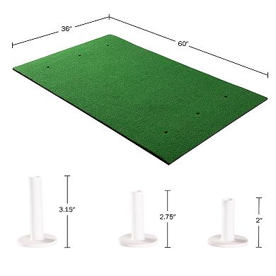 Wakeman Artificial Turf Golf Mat With Rubber Tees