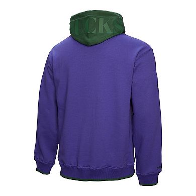 Men's Mitchell & Ness Purple Milwaukee Bucks Hardwood Classics Team OG 3.0 Pullover Hoodie